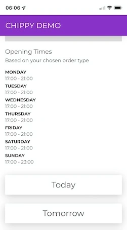 Schedule a takeaway order for a future date